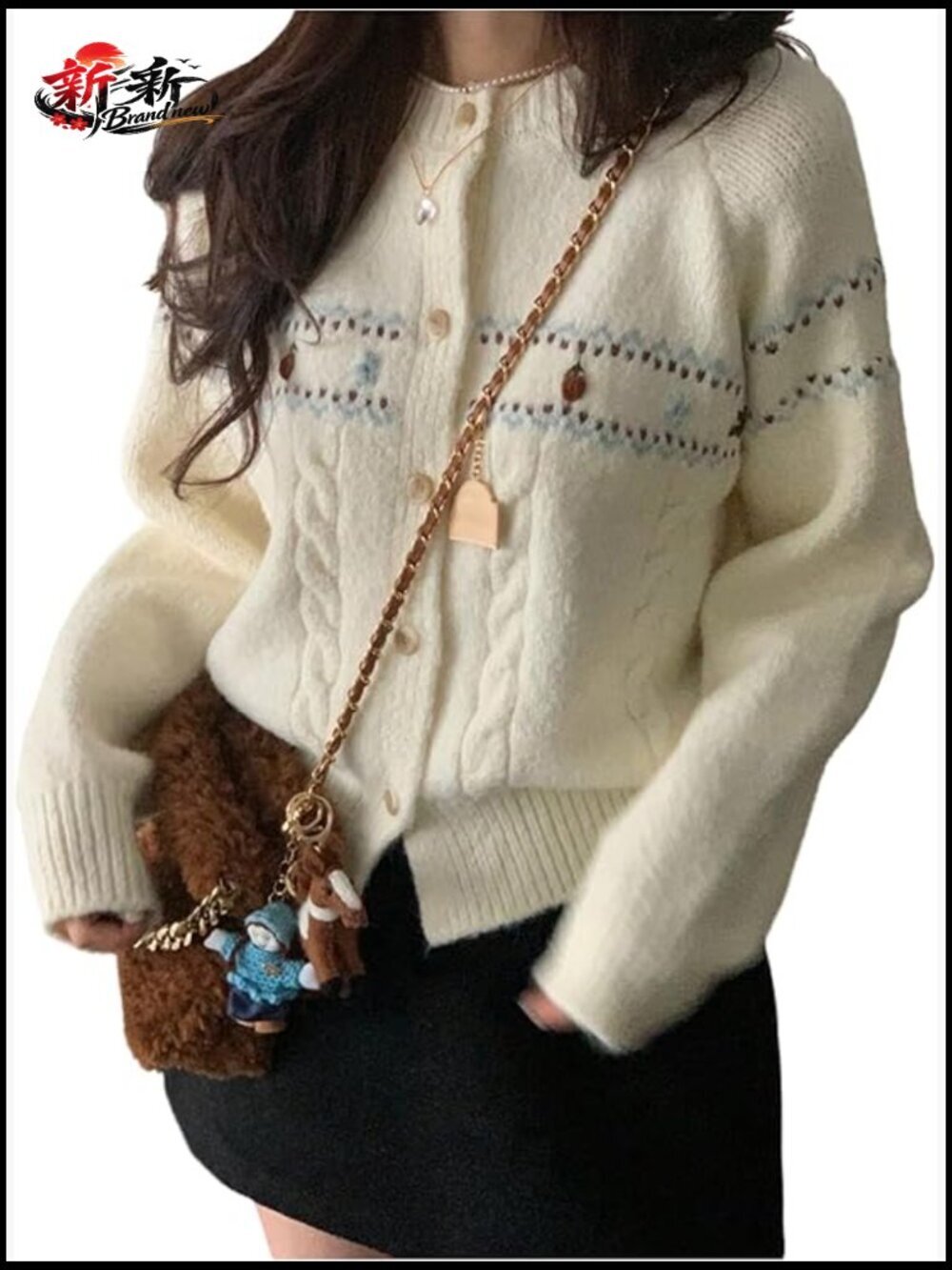Chunky Boho Button Up Cute Cardigan Embroidered Fall Trendy Sweaters Cottage